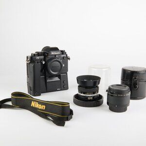 Nikon F3 HP 35mm PRO Film Camera Kit MD-4, Ai 50mm f 1.4, TC-201 NEAR MINT!!!